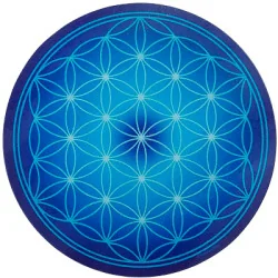 Plaque dynamisante ronde Fleur de Vie bleue