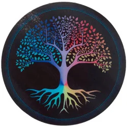 Round Energising Plate Tree of Life (black background)