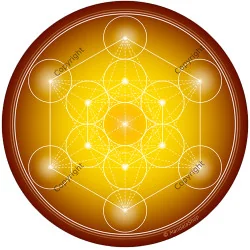 Round mouse pad Yellow Metatron's Cube