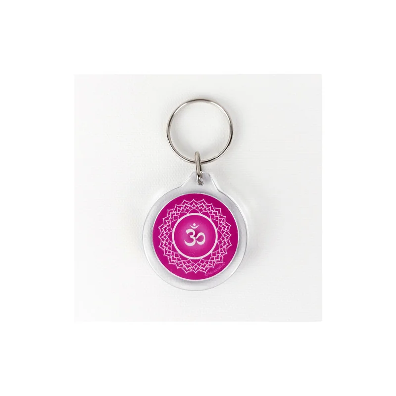 Porte-clés porte bonheur Aum - Om (chakra indien violet)
