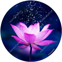 Lotus Flower with sparks round mouse pad