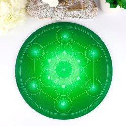 Plaque dynamisante ronde Cube de Métatron (7 couleurs au choix)