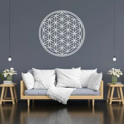 Sticker mural Fleur de Vie blanche