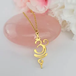 Gold plated Unalome Om pendant