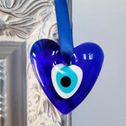 Heart-shaped blue evil eye
