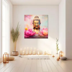 Toile Bouddha au lotus