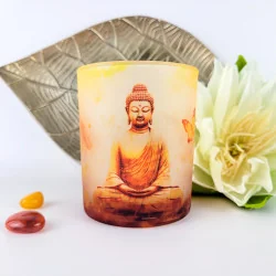 Portavelas Buda en meditación