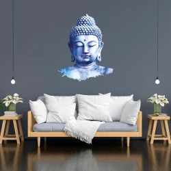 Vinilo de pared Buda azul