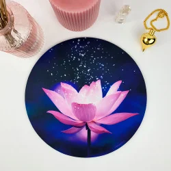 Lotus Flower with sparks round mouse pad