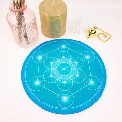 Turquoise Metatron's Cube Mouse Pad