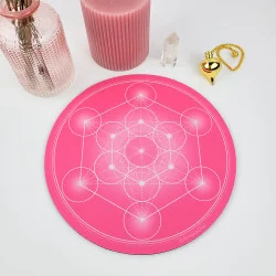 Pink Metatron's Cube Mouse Pad